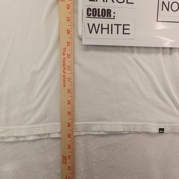 Quiksilver Crew Neck Short Sleeve Graphic T Shirt Mens Size Large L White - Picture 8 of 9